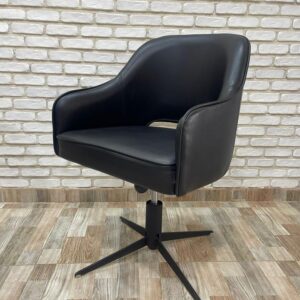 import placeholder for low black leather chair