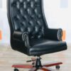 import placeholder for black puffed leather chair