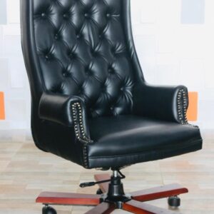 import placeholder for black puffed leather chair